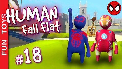 Human Fall Flat #18 - Homem-Aranha de 2099 e Homem de Ferro Diferente em uma fase GIGANTESCA 🕷 🕸