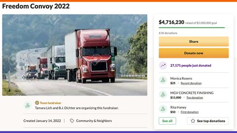 GoFundMe Cancels Donations To Canadian Trucker Convoy