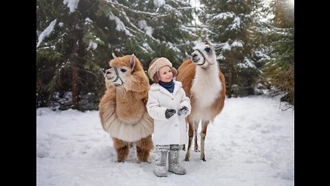 A handsome boy will make friends with animals