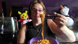 training chopsticks with pasta Mukbang Asmr