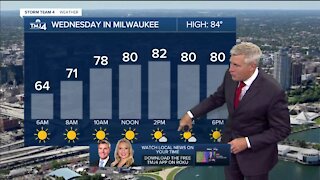 Wednesday is sunny with temps in the 80s