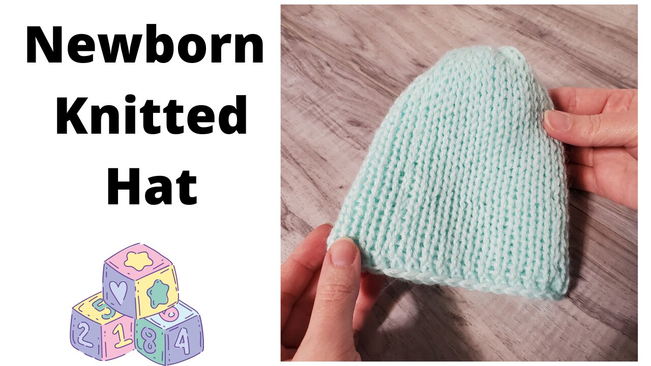 Newborn hat made on Addi 22 needles  How to knit a hat on a small knitting  machine