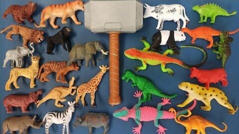 Mereview Mainan Hewan Sapi, Panda, Badak, Buaya, Banteng, Dinosaurus T-rex, Macan Tutul