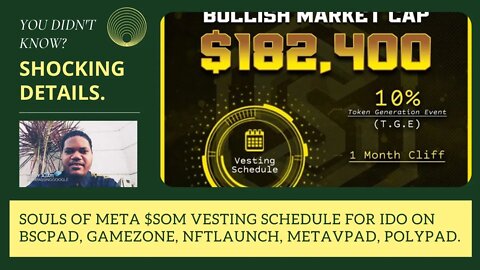 Souls Of Meta $SOM Vesting Schedule For IDO On Bscpad, Gamezone, NFTLaunch, Metavpad, Polypad.