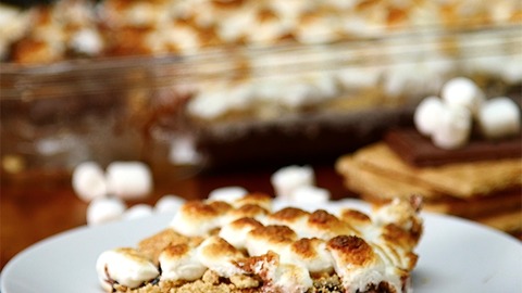 Smores Poke Brownies