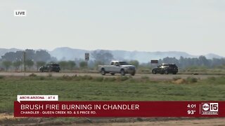 Crews fight brush fire in Chandler
