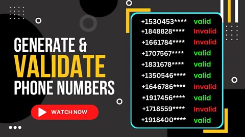[Must Watch ⛔] How To Generate & Validate Real Phone Numbers For Any Country 🌍