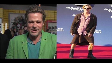 BRAD PITT Takes Back Retirement Plans & Explains Why He Wore A Skirt at Bullet Train Premiere