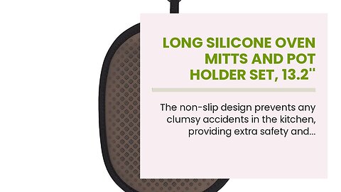 Long Silicone Oven Mitts and Pot Holder Set, 13.2'' Non-Slip and Heat Resistant Kitchen Oven Gl...