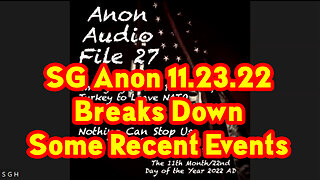 SG Anon 11.23.22 - Breaks Down Some Recent Events