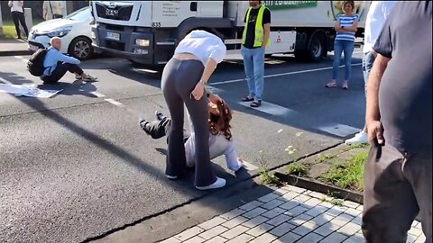 THIS IS HOW YOU DO IT: German Woman Drags Global Warming Idiot Off the Road by Her Hair – TWICE!