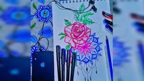 Simple flowers design || Flower design drawing with pen