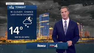 Snow showers possible Wednesday evening