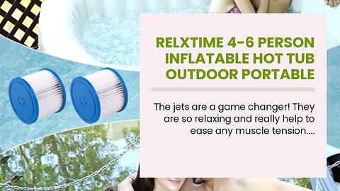 RELXTIME 4-6 Person Inflatable Hot Tub Outdoor Portable Spa 82'' x 25.6'' Blow Up Hot Tubs with...