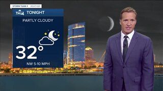 Rain moves out Sunday evening