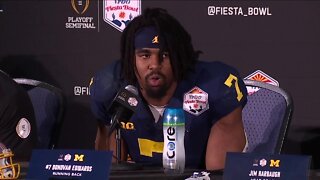 Donovan Edwards, Jim Harbaugh react to Michigan's loss to TCU in College Football Playoff