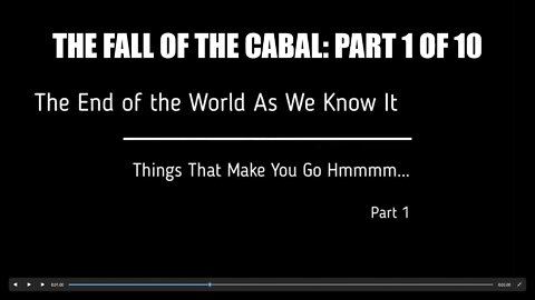 PART 1 OF A 10-PARTS SERIES ABOUT THE FALL OF THE CABAL BY JANET OSSEBAARD