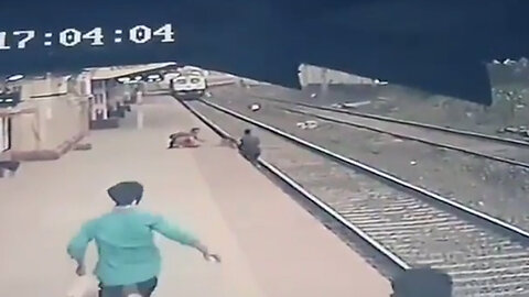 Blind woman's 6-year old son falls on the railway track just as the train is coming!