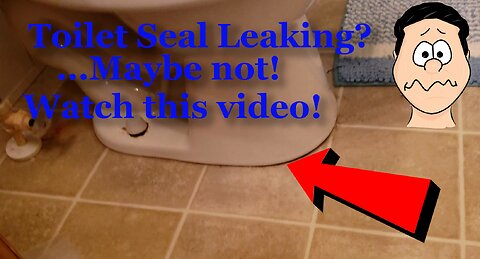 Toilet Seal Leaking?...Maybe Not
