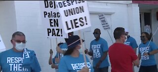 Station Casinos employees picket in front of Culinary Union offices