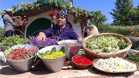 Harvesting and Drying Herbs for Teas and Cooking Easy Spring Dish, Cooking on Nature