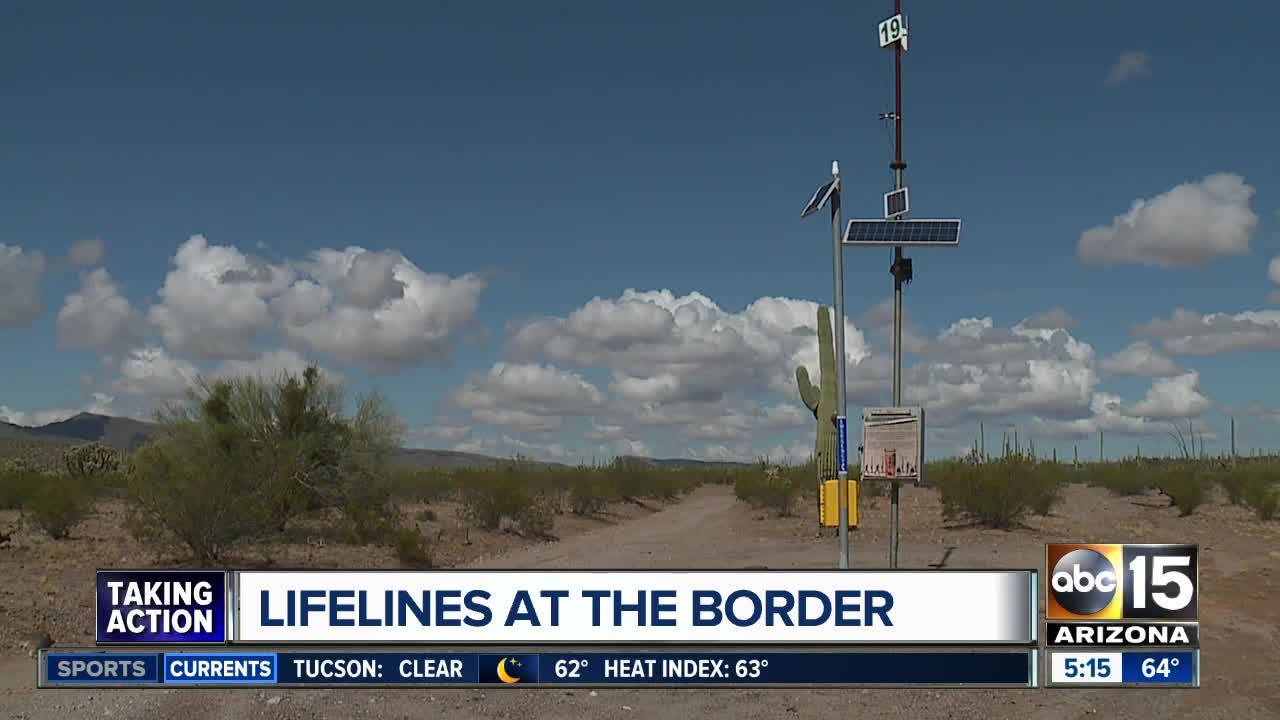 Beacons offer assistance for people struggling near the border