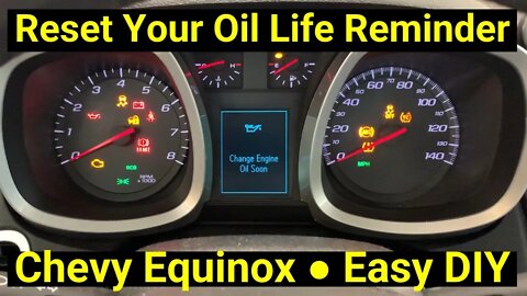 Chevy Equinox ● Reset Oil Life Indicator ● Fix Oil Change Light ✅