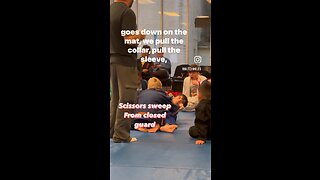 Scissors sweep from closed guard BJJ