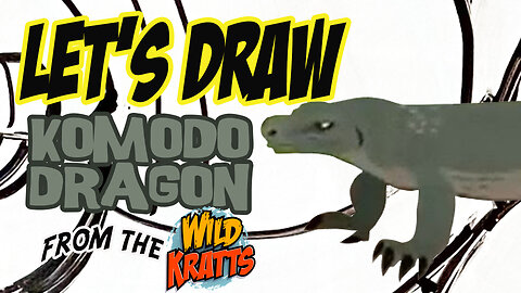 Drawing Komodo Dragon from The Wild Kratts with basic shapes & lines