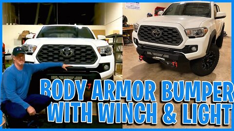 How to install a Body Armor Front Bumper on a 2022 Toyota Tacoma eps13 Winch with lights & shackles