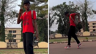 Talented dude shows how to do the 'Slipback Jubi Slide Dance'