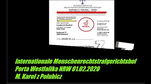 Internationale Menschenrechtstrafgerichtshof Porta Westfalika NRW 01.02.2020/Urteil über