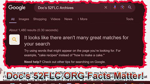 Update on Doc's 52FLC Search Censorship! 😡