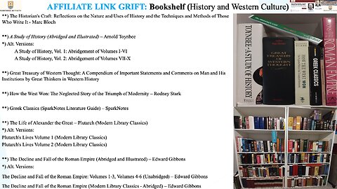 AFFILIATE LINK GRIFT: Books on History and Western Culture