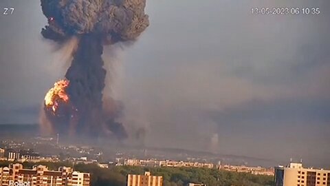 Záběry ruského raketového úderu na 649. letecký sklad ve městě Chmelnyckyj