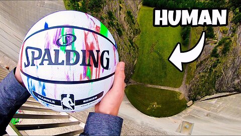 CATCHING BASKETBALLS at TERMINAL VELOCITY from 165m Dam!