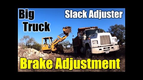 Big Truck ● Slack Adjuster Tuning and Fixing Stuck Wheel on a Dump Truck Semi with Air Brakes ✅