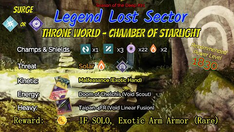 Destiny 2 Legend Lost Sector: Dreaming City - Chamber of Starlight on my Arc Warlock 6-10-23