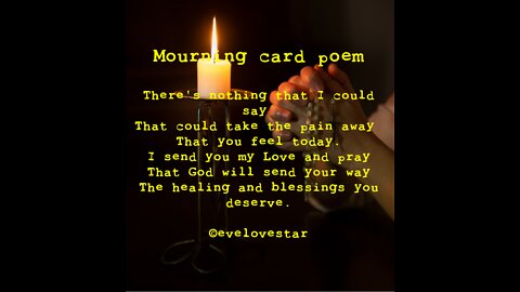 Sympathy/ Mourning Card Message