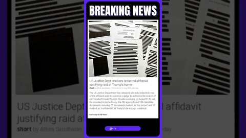 The US Justice Department has released a redacted affidavit justifying the raid on Trump's home.