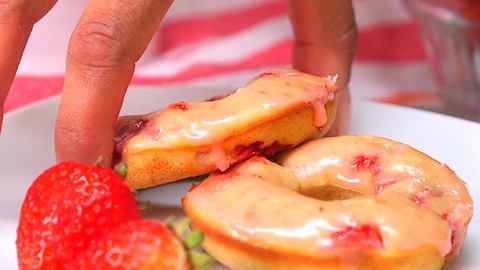Strawberry Buttermilk Donuts with Strawberry Glaze