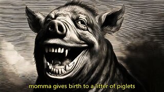 momma gives birth to a litter of piglets