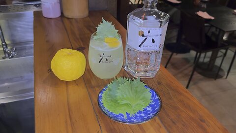 drink with Gin Roku and yuzu lime