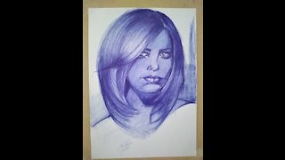Art (drawing with ballpoint pen ~ blue pen)