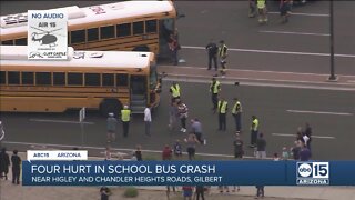 Four hurt in school bus crash in Gilbert