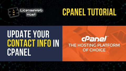 How to Update your Contact Information in cPanel