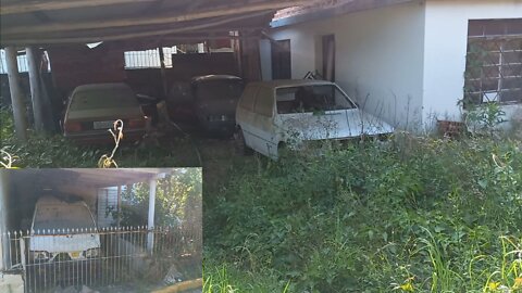 Casas e carros abandonados