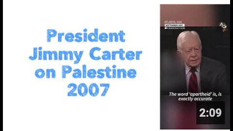 President Jimmy Carter on Palestine 2007