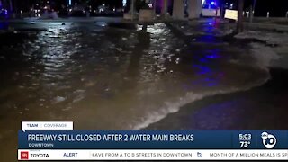 San Diego freeway still closed after water main break