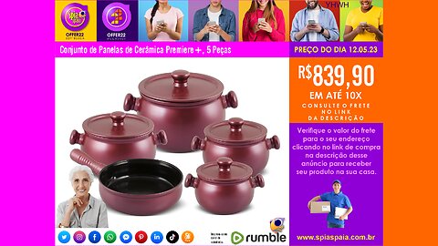 Conjunto de Panelas de Cerâmica Premiere+, 5 Peças, Rose Gold, Ceraflame